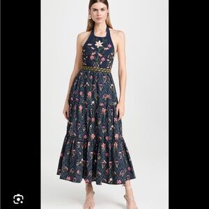 Agua Bendita Navy Floral Maxi Dress